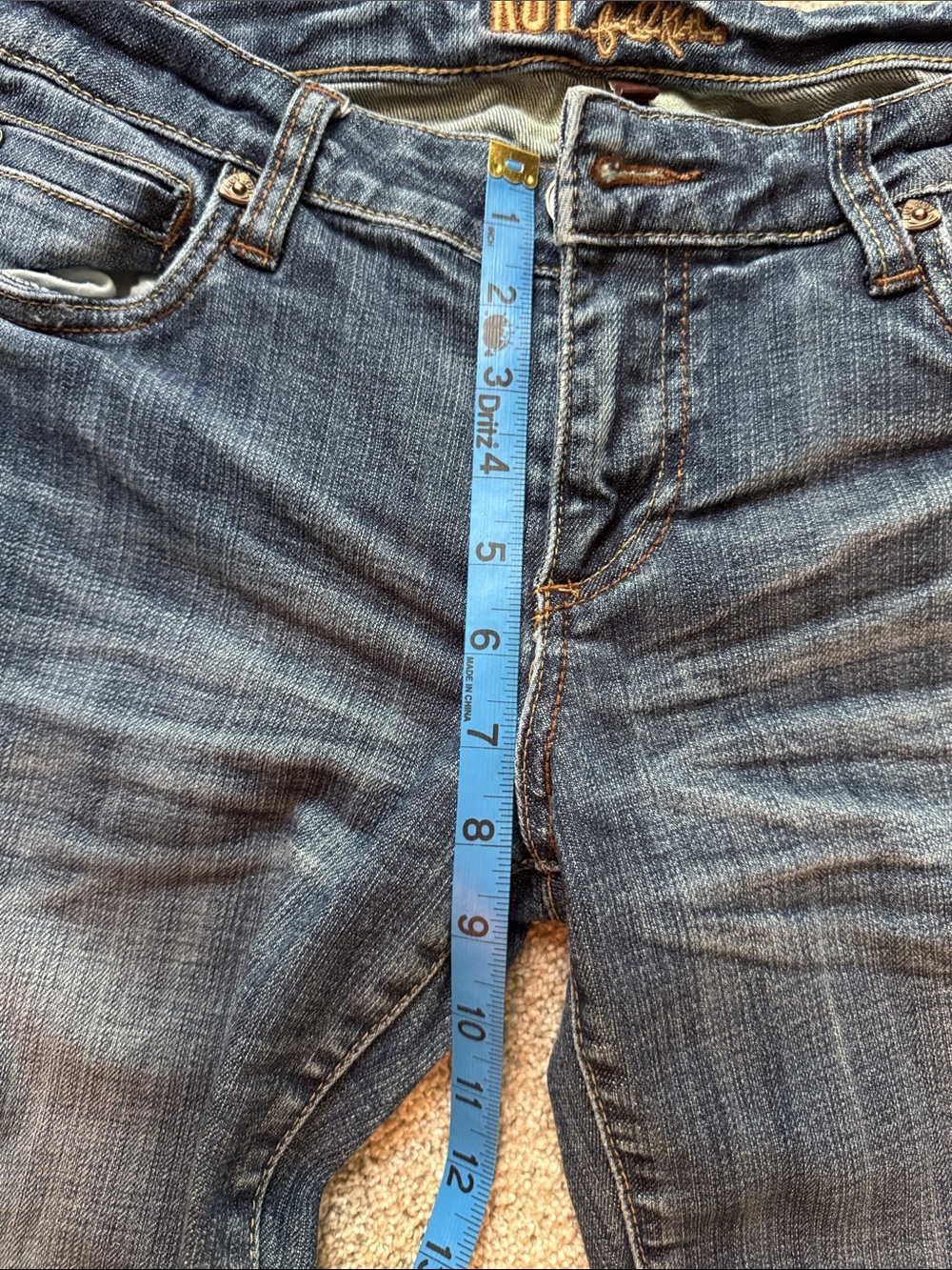 Kut from the Kloth Dark Blue Midrise Straight Leg Jeans - Picture 8 of 10